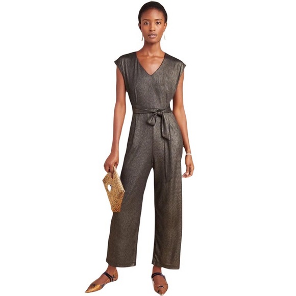 ANTHROPOLOGIE Bishop + Young Pandita Metallic Jumpsuit - Picture 2 of 8